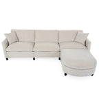 Tala Sectional Sofa Couch with Ottoman and Removable Cushion by GDFStudio