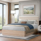 Christopher Knight Home Queen Platform Bed Frame with Upholstered Headboard