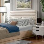 Christopher Knight Home Queen Platform Bed Frame with Upholstered Headboard