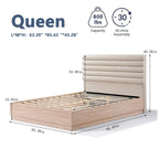 Christopher Knight Home Queen Platform Bed Frame with Upholstered Headboard