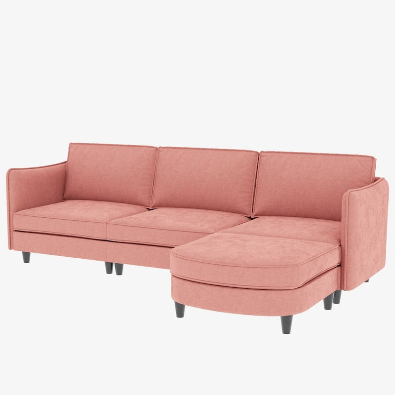 Christopher Knight Home - Benjamin Spacious 3-Seater L-Shaped Sofa with Movable Ottoman and Storage Pockets