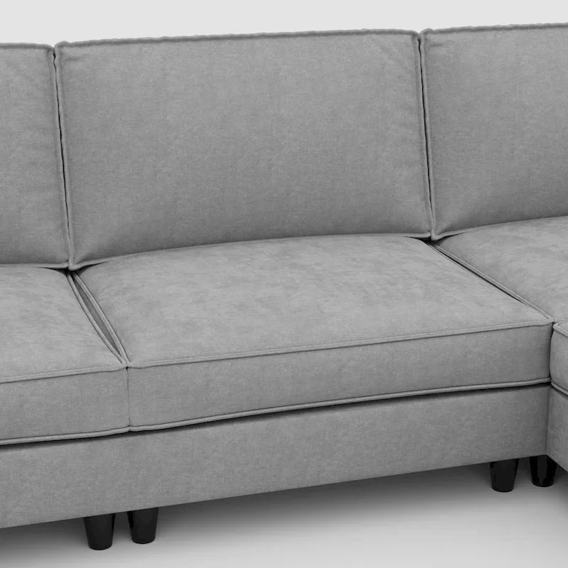 Christopher Knight Home - Benjamin Spacious 3-Seater L-Shaped Sofa with Movable Ottoman and Storage Pockets