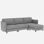 Christopher Knight Home - Benjamin Spacious 3-Seater L-Shaped Sofa with Movable Ottoman and Storage Pockets