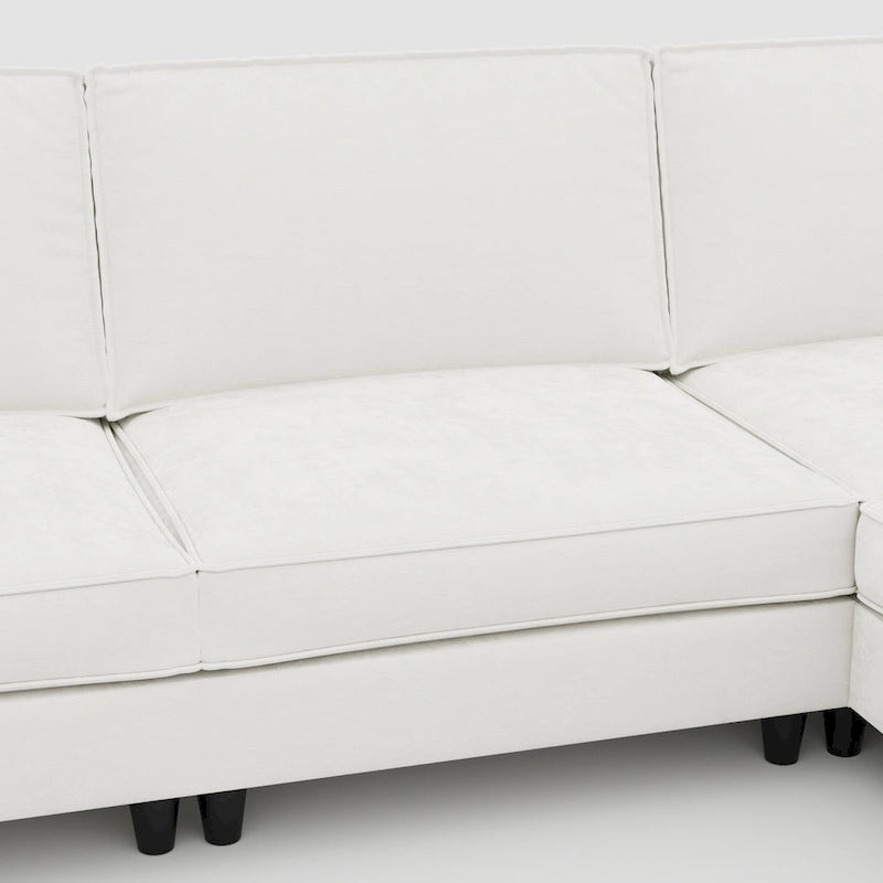 Christopher Knight Home - Benjamin Spacious 3-Seater L-Shaped Sofa with Movable Ottoman and Storage Pockets