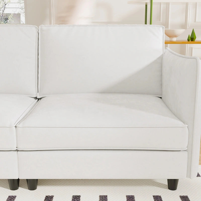 Christopher Knight Home - Benjamin Spacious 3-Seater L-Shaped Sofa with Movable Ottoman and Storage Pockets