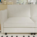 Christopher Knight Home - Benjamin Spacious 3-Seater L-Shaped Sofa with Movable Ottoman and Storage Pockets