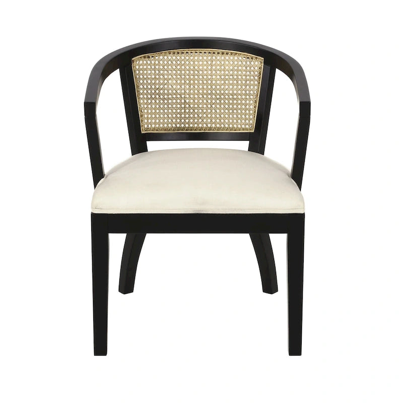 Currant Cane Upholstered Rubberwood Dining Chairs by Christopher Knight Home- Set of 2