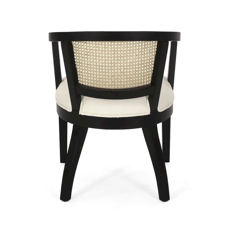 Currant Cane Upholstered Rubberwood Dining Chairs by Christopher Knight Home- Set of 2