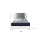 HomeRoots White and Gray Wood And Faux Leather Lighted King Bed Frame