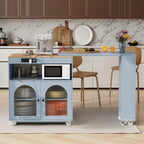 Randy Rolling Kitchen Island With Extended Table