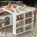 Randy Rolling Kitchen Island With Extended Table