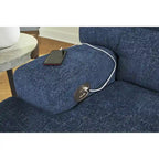 Signature Design by Ashley Acklen Place Blue 6-Piece Power Reclining Sectional with Chaise - 137W x 124D x 42H