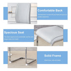 Modern Set of 2 Dining Chairs with PU Backrest High-Density Foam Seat Arched Metal Legs, for Dining Room Living Room Bedroom