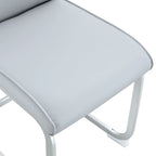 Modern Set of 2 Dining Chairs with PU Backrest High-Density Foam Seat Arched Metal Legs, for Dining Room Living Room Bedroom