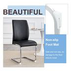 Modern Set of 2 Dining Chairs with PU Backrest High-Density Foam Seat Arched Metal Legs, for Dining Room Living Room Bedroom