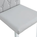 Modern Set of 4 Armless Dining Chairs with Grid Quilted Studded Backrest Metal Legs, for Dining Room Living Room and Bedroom