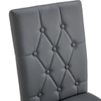 Modern Set of 4 Armless Dining Chairs with Grid Quilted Studded Backrest Metal Legs, for Dining Room Living Room and Bedroom