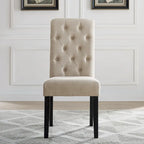 Indoor Dining Table and Chair Sets Rustic Farmhouse Dining Table and Chair Sets with Turned Legs and Button Tufted Backrest