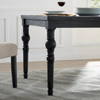 Indoor Dining Table and Chair Sets Rustic Farmhouse Dining Table and Chair Sets with Turned Legs and Button Tufted Backrest