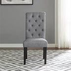 Indoor Dining Table and Chair Sets Rustic Farmhouse Dining Table and Chair Sets with Turned Legs and Button Tufted Backrest