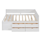 Nordic Creative Full Size Daybed with Drawers and Shelves Storage Bed Frame for Kids Teens Adults Space-Saving, Easy Assembly