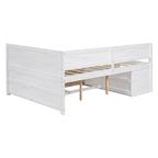 Nordic Creative Full Size Daybed with Drawers and Shelves Storage Bed Frame for Kids Teens Adults Space-Saving, Easy Assembly