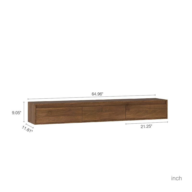 Floating TV Stand, Wall Mounted TV Shelf with Led Lights & Power Outlet,High Gloss TV Cabinet for Wood tv Stands for Living Room