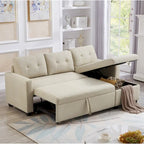 GDFStudio - Vinnas Convertible Sectional Sofa with Pull-Out Bed and Hidden Storage Chaise