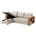 GDFStudio - Vinnas Convertible Sectional Sofa with Pull-Out Bed and Hidden Storage Chaise