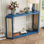 53 Arrow Console Table with Woven Rattan
