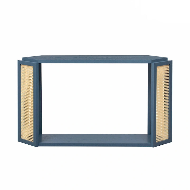 53 Arrow Console Table with Woven Rattan