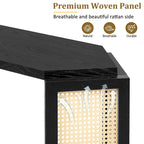 53 Arrow Console Table with Woven Rattan