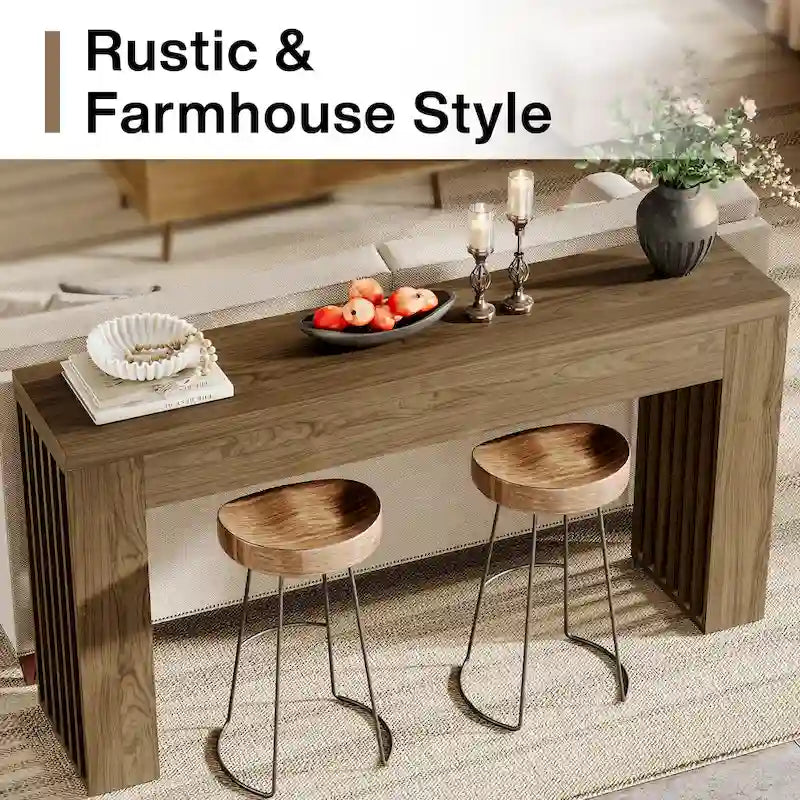 59-Inch Console Table for Living Room, Farmhouse Entryway Table