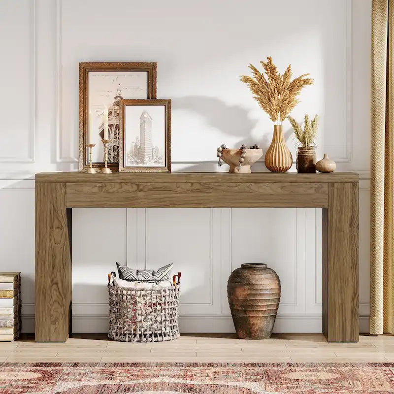 59-Inch Console Table for Living Room, Farmhouse Entryway Table