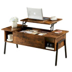 VECELO 3-piece Coffee Table Set,Lift Top Coffee Table with Hidden Storage and Nightstands Set of 2