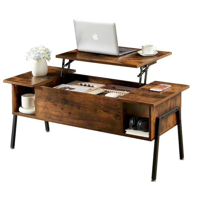 VECELO 3-piece Coffee Table Set,Lift Top Coffee Table with Hidden Storage and Nightstands Set of 2