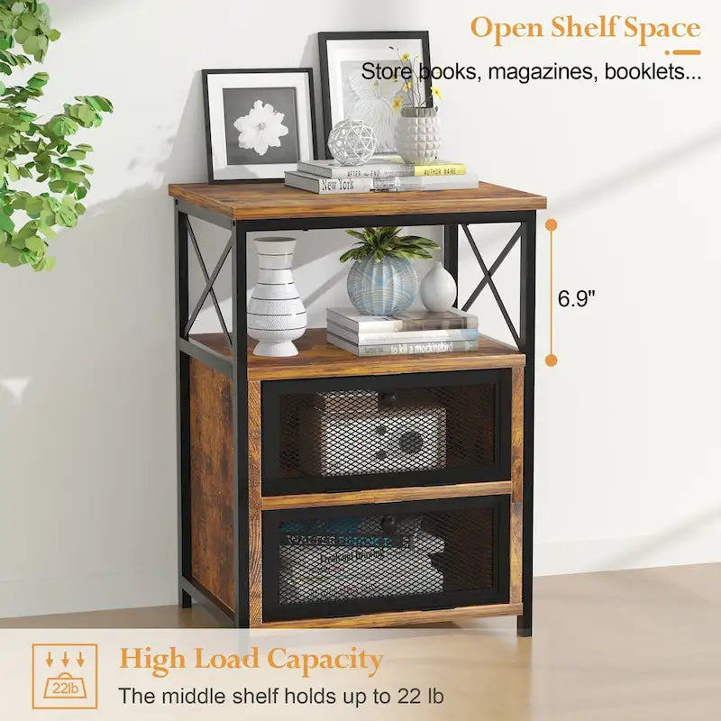 VECELO 3-piece Coffee Table Set,Lift Top Coffee Table with Hidden Storage and Nightstands Set of 2