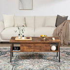 VECELO 3-piece Coffee Table Set,Lift Top Coffee Table with Hidden Storage and Nightstands Set of 2