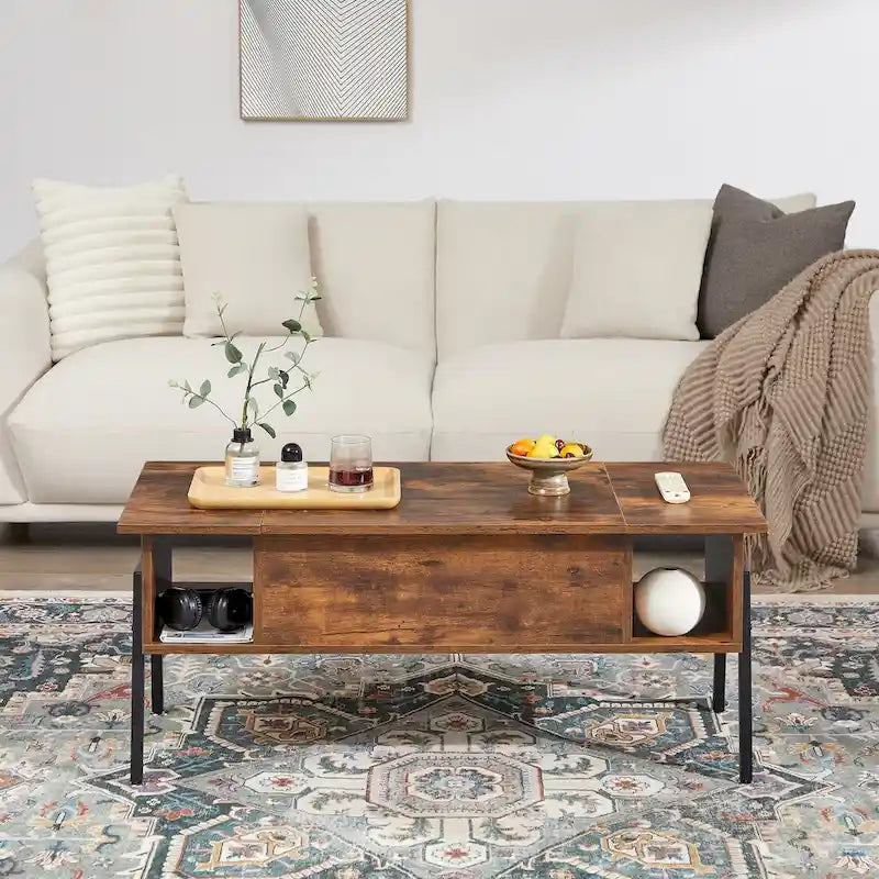VECELO 3-piece Coffee Table Set,Lift Top Coffee Table with Hidden Storage and Nightstands Set of 2