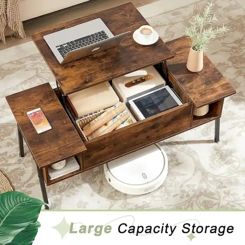 VECELO 3-piece Coffee Table Set,Lift Top Coffee Table with Hidden Storage and Nightstands Set of 2