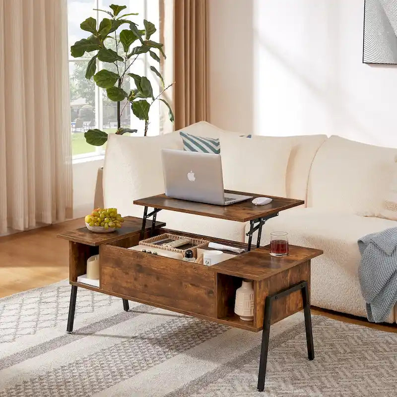 VECELO 3-piece Coffee Table Set,Lift Top Coffee Table with Hidden Storage and Nightstands Set of 2