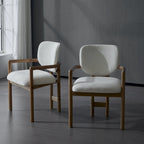 Upholstered Dining Chairs Set of 2, Side Chairs with Rubber Wood Legs, 300 LBS Weight Capacity