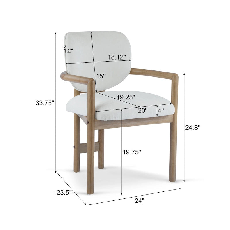 Upholstered Dining Chairs Set of 2, Side Chairs with Rubber Wood Legs, 300 LBS Weight Capacity