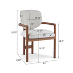 Upholstered Dining Chairs Set of 2, Side Chairs with Rubber Wood Legs, 300 LBS Weight Capacity