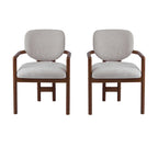 Upholstered Dining Chairs Set of 2, Side Chairs with Rubber Wood Legs, 300 LBS Weight Capacity