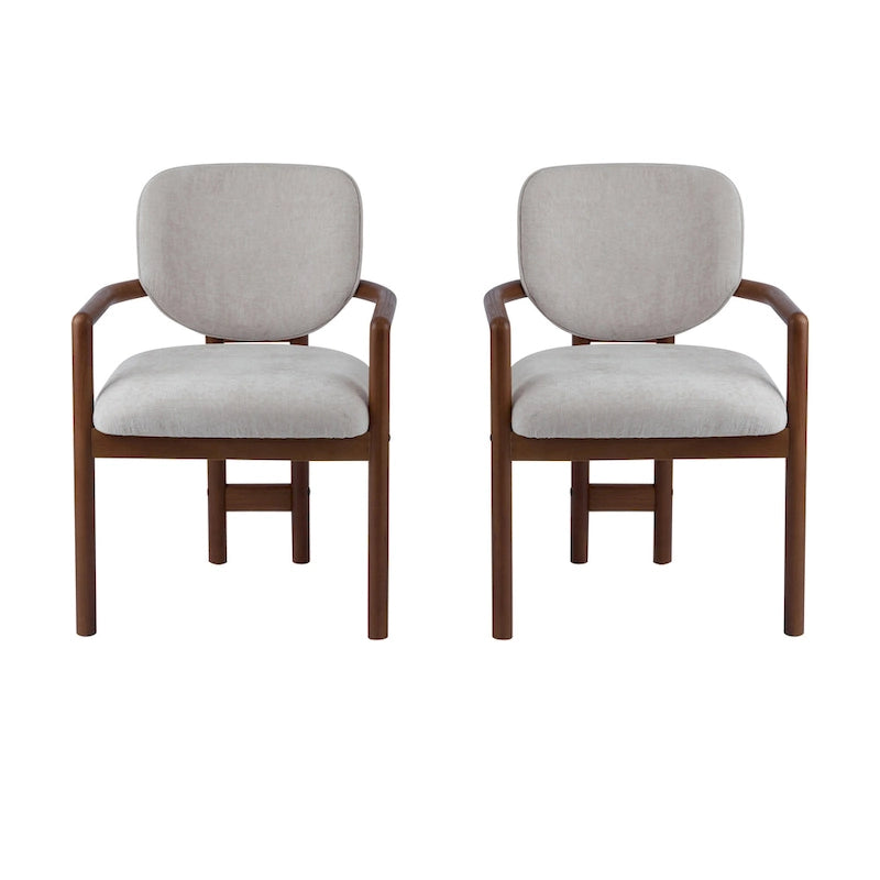 Upholstered Dining Chairs Set of 2, Side Chairs with Rubber Wood Legs, 300 LBS Weight Capacity