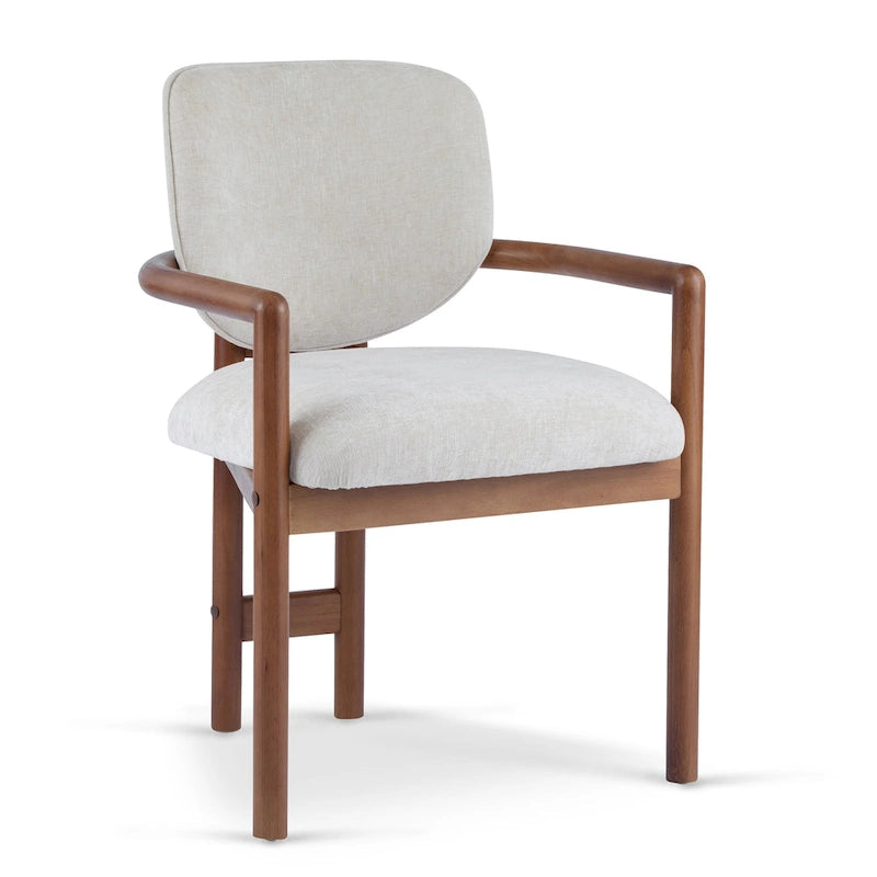 Upholstered Dining Chairs Set of 2, Side Chairs with Rubber Wood Legs, 300 LBS Weight Capacity