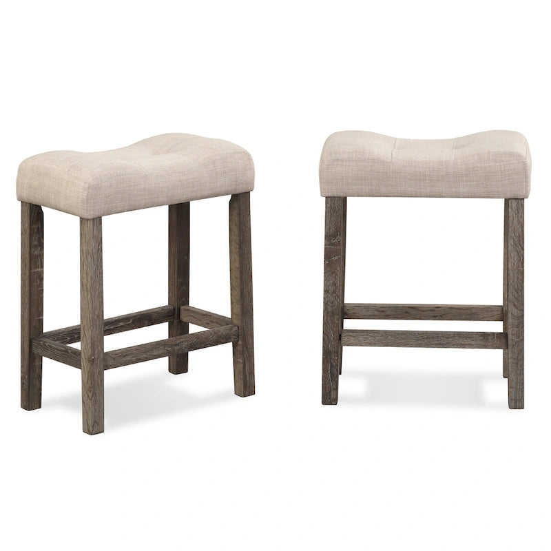 3-Piece Counter Height Dining Set Small Apartment Dining Table and Chair Sets with Button-Tufted Upholstered Stools for Kitchen