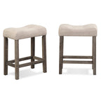 3-Piece Counter Height Dining Set Small Apartment Dining Table and Chair Sets with Button-Tufted Upholstered Stools for Kitchen