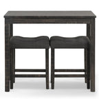 3-Piece Counter Height Dining Set Small Apartment Dining Table and Chair Sets with Button-Tufted Upholstered Stools for Kitchen